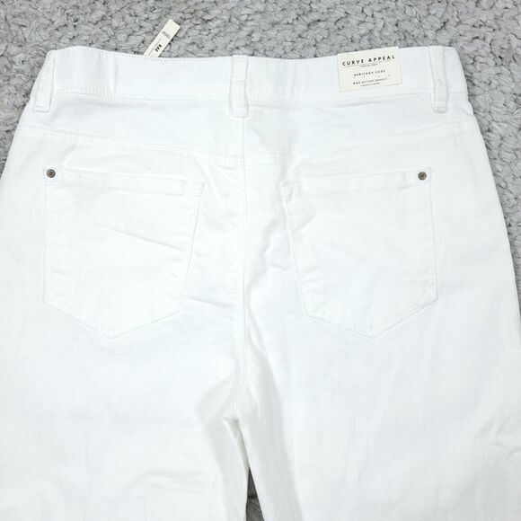 Curve Appeal Rae High Rise Straight Jeans Size 10 30 White Concealed Comfort - Picture 3 of 8